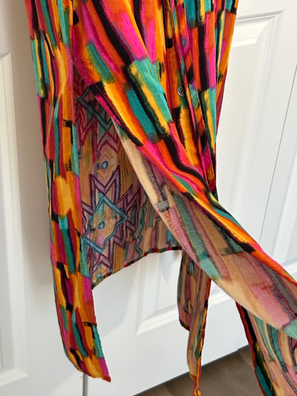 Savanna Jane Multicolor Geometric Maxi Dress — Orange, Pink, Teal, Yellow - Picture 8 of 8